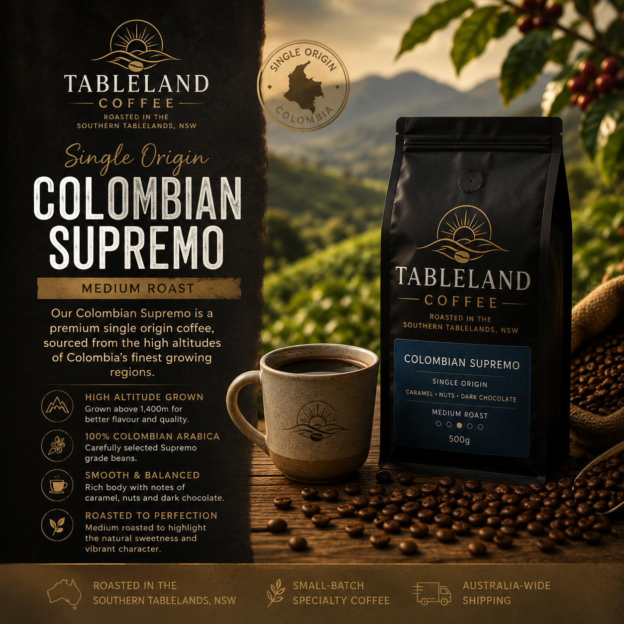 Colombian Supremo coffee