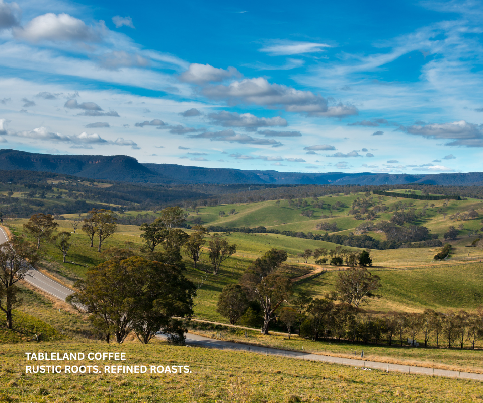 Rolling countryside and farmland near Oberon in the NSW Central Tablelands.